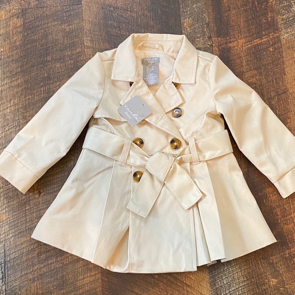 Infant Buttoned Cream Trench Coat
